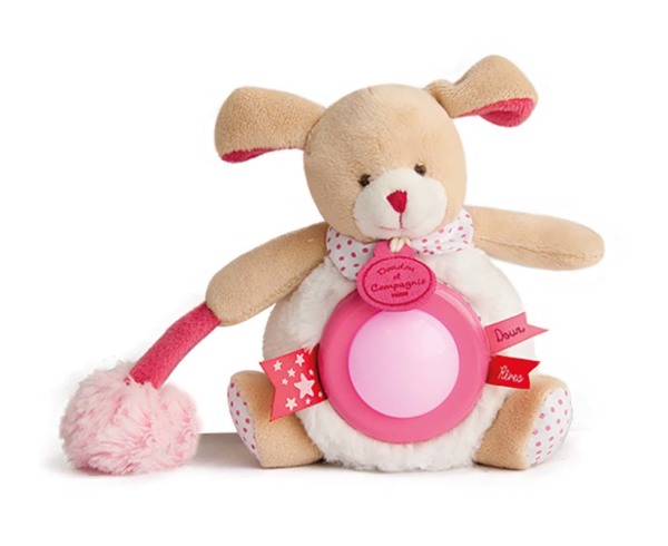 Doudou et Compagnie Peluche Veilleuse Chien Lovely Fraise