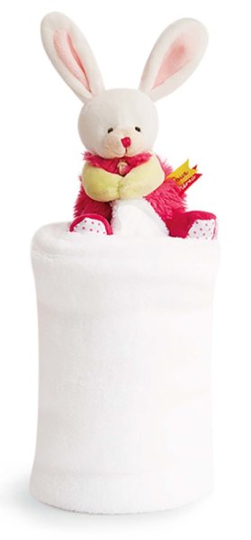Doudou et Compagnie Plaid Lovely Fraise Lapin - 70x100cm