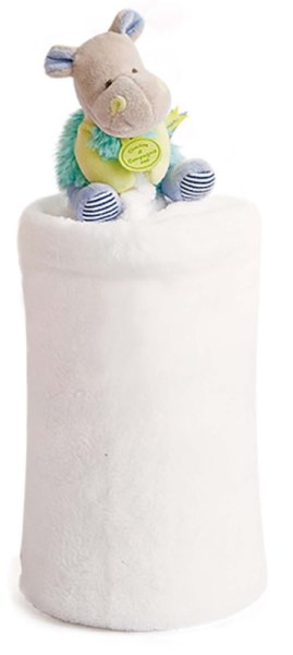 Doudou et Compagnie Plaid Lovely Pistache Hippopotamme 70x100 cm