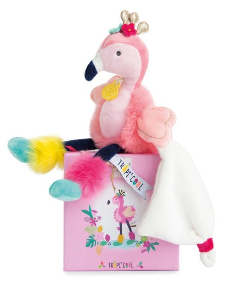 Doudou et Compagnie Doudou Pantin Flamant Rose Tropi'Cool