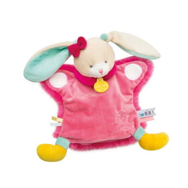 Doudou et Compagnie Doudou Marionnette Lapin Rose Trop Mimi