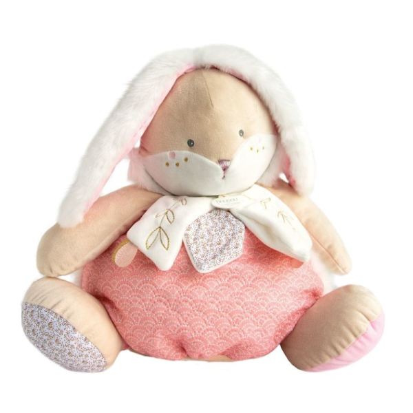 Doudou et Compagnie Peluche Range Pyjama Corail Lapin de Sucre