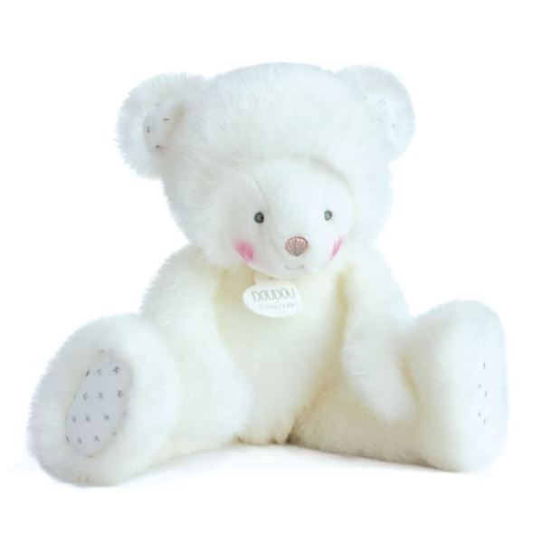 Doudou et Compagnie Peluche Ours Trop Mimi Blanc 30 cm