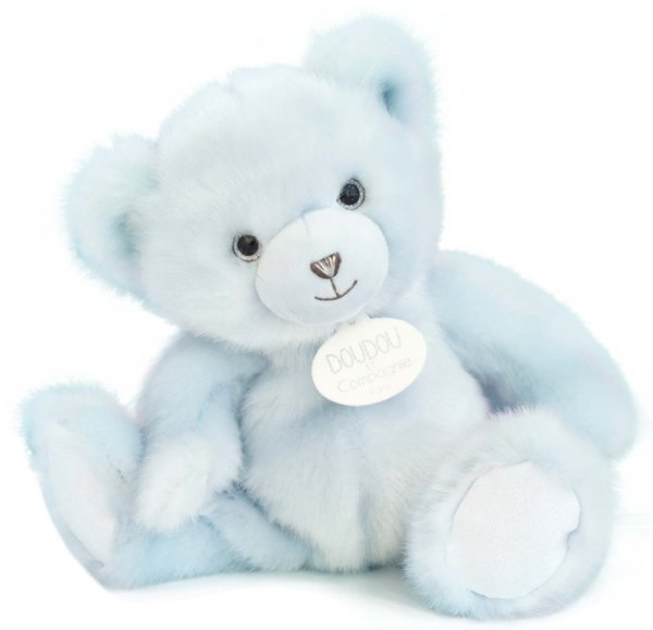 Doudou et Compagnie Peluche Ours Collection Bleu Glacé - 30 cm