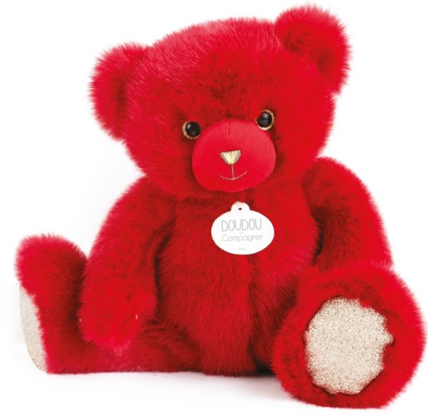 Doudou et Compagnie Peluche Ours Collection Rouge Baiser - 30 cm