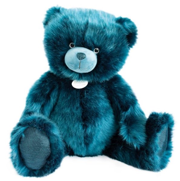 Doudou et Compagnie Peluche Ours Collection Bleu Paon - 60 cm