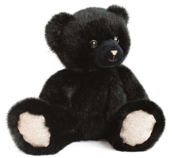 Doudou et Compagnie Peluche Ours Collection Noir Smocky - 37 cm