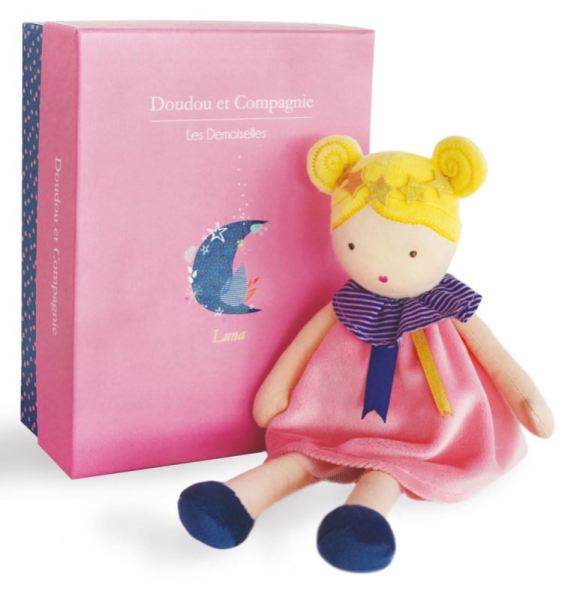 Doudou et Compagnie Peluche Poupée Luna Demoiselles Vintage - 30 cm