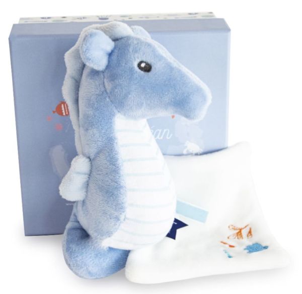 Doudou et Compagnie Peluche Hippocampe Bleu et Doudou Sous l'Océan