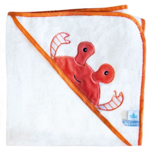 Doudou et Compagnie Cape de Bain Crabe Corail Sous l'Océan