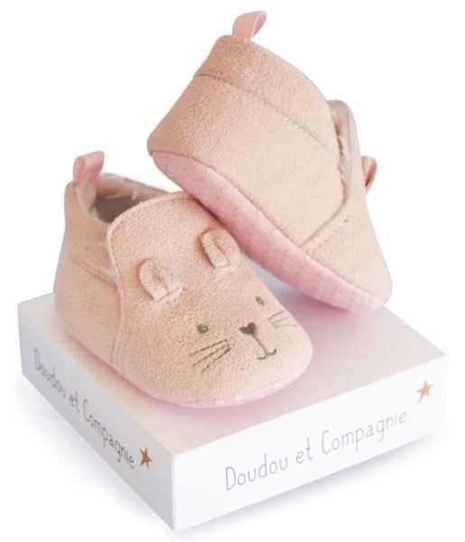 Doudou et Compagnie Chaussons Bébé Rose