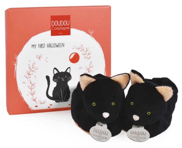 Doudou et Compagnie Chaussons Chat Noir