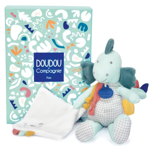 Doudou et Compagnie Peluche Pantin avec doudou Dino Filou Calinosaures