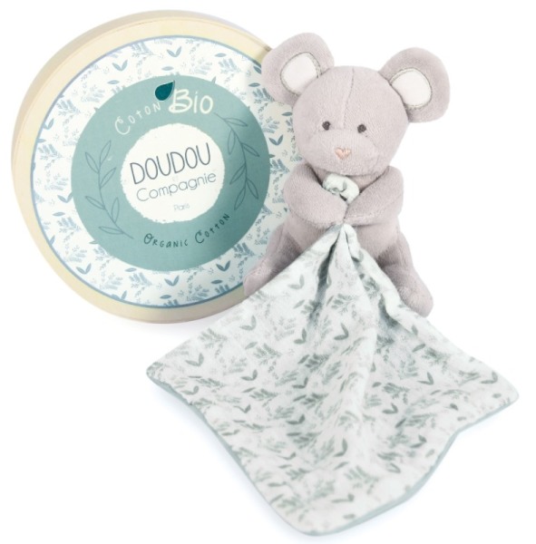 Doudou et Compagnie Peluche Souris Grise avec Doudou Botanic Bio
