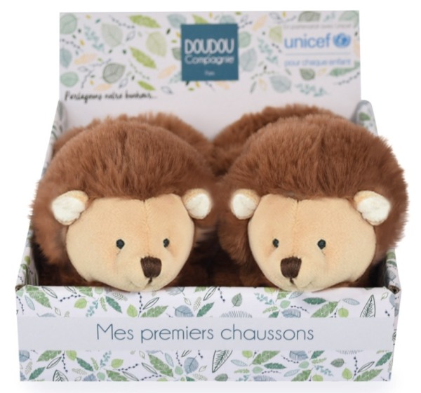 Doudou et Compagnie Chaussons Hérisson Unicef