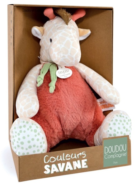 Doudou et Compagnie Peluche Girafe Couleurs Savane - 30 cm