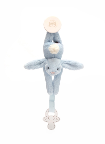 Jellycat Attache Sucette Lapin Bashful Bleu