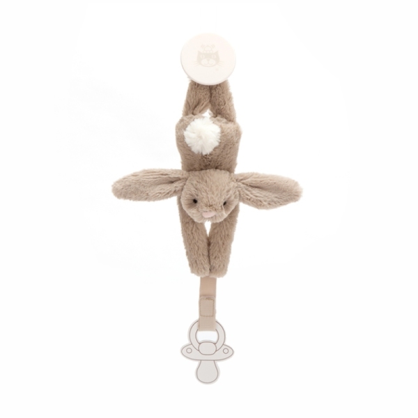 Jellycat Attache Sucette Lapin Bashful - Taupe