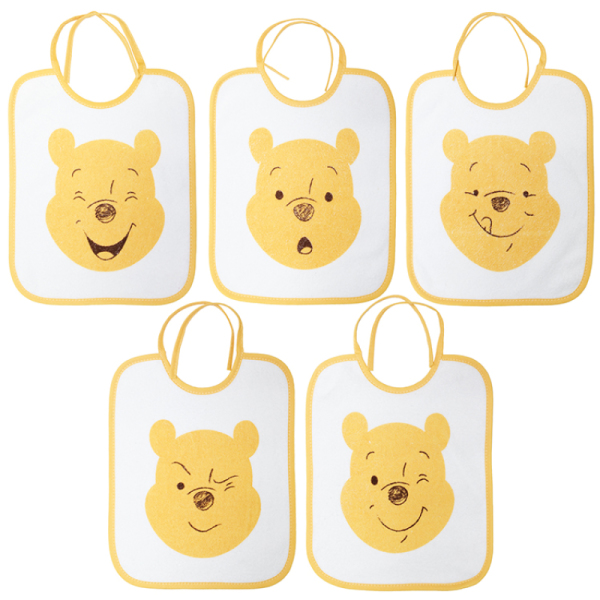 Babycalin Lot de 5 Bavoirs Naissance Winnie