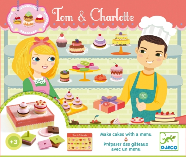 Djeco Jeu Imitation Tom et Charlotte - Préparer des gâteau