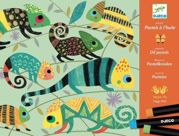 Djeco Coffret Atelier Pastels Jungle Colorés