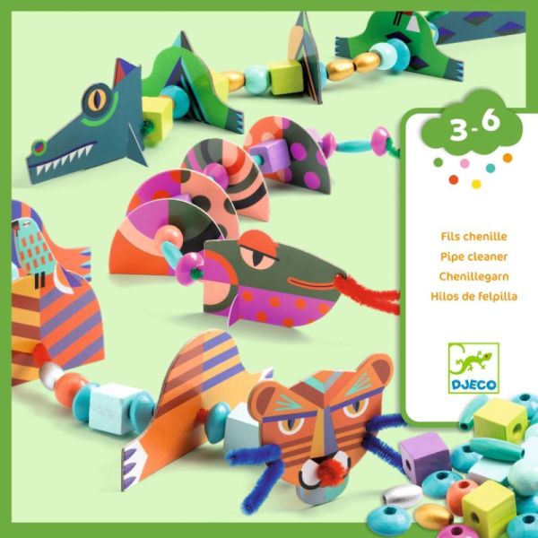 Djeco Jeu Enfilage Mes animaux à moi