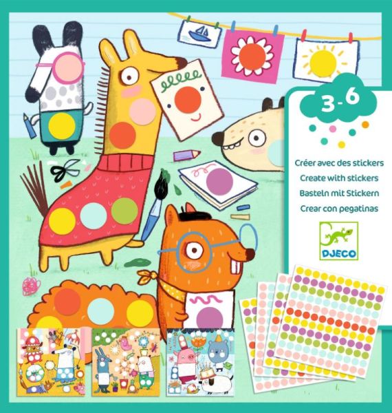 Djeco Kit Créer avec des stickers Gommettes rondes
