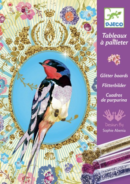 Djeco Coffret Tableaux Paillettes Oiseaux à paillettes