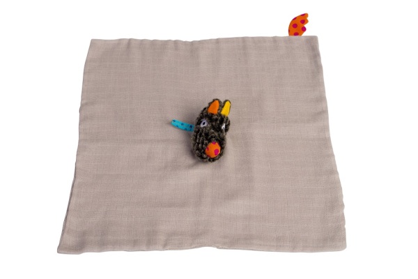 Ebulobo Doudou Lange Loup T'es Fou Louloup - 34 x 34 cm
