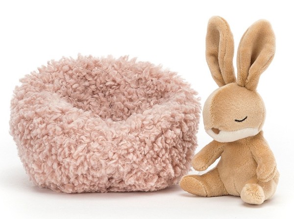 Jellycat Peluche Lapin dans son nid Hibernating