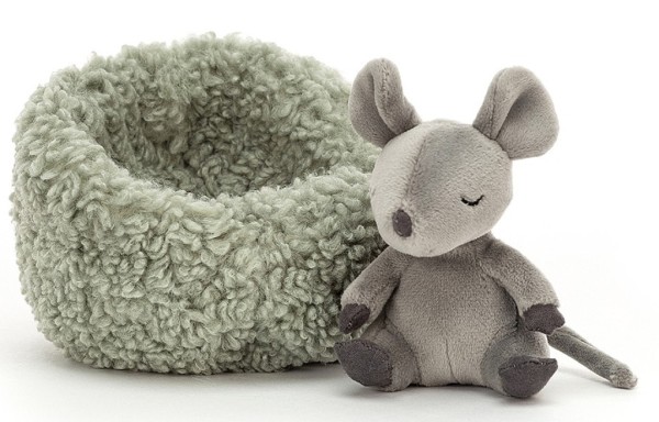Jellycat Peluche Souris dans son nid Hibernating
