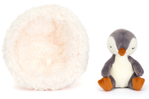 Jellycat Peluche Pingouin dans son nid Hibernating
