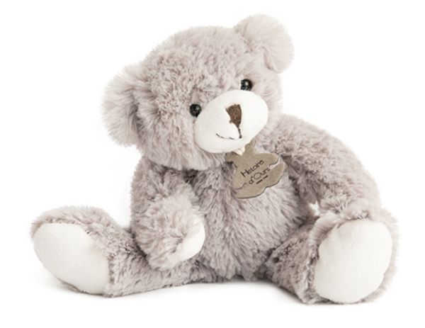 Histoire d Ours Peluche Ours Coup de Cœur Gris Perle - 22 cm