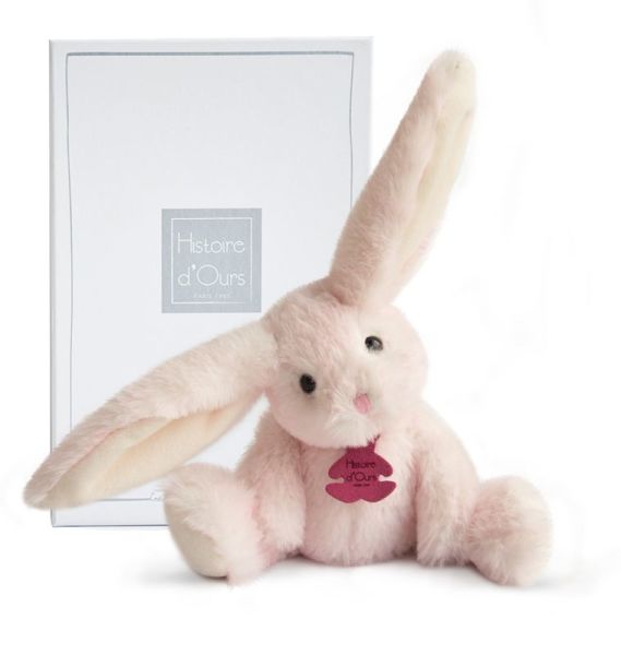 Histoire d Ours Peluche Lapin Fluffy Rose - 23 cm