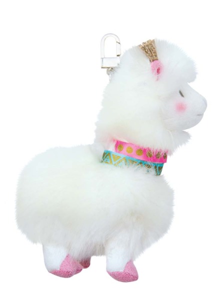 Histoire d Ours Peluche Porte-clés Lama Blanc 15 cm