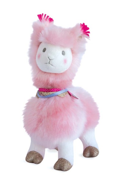 Histoire d Ours Peluche Lama Rose 30 cm