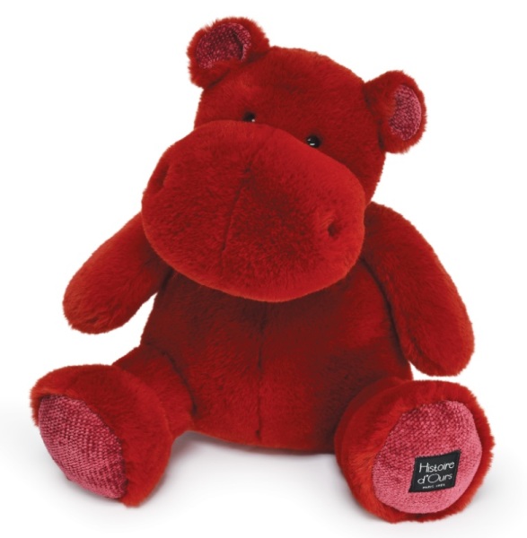 Histoire d Ours Peluche Hippo Hip Kiss Rouge - 40 cm