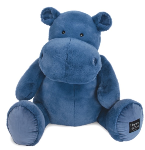 Histoire d Ours Peluche Hippo Hip Blue Bleu - 85 cm