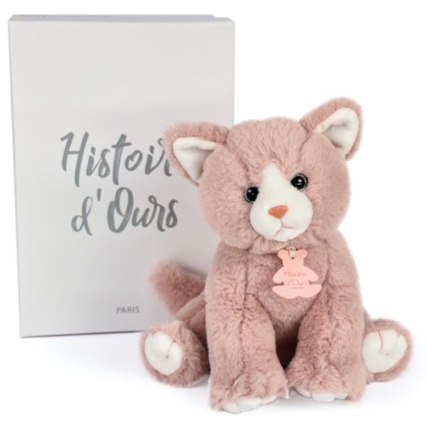 Histoire d Ours Peluche Bébé Chat Rose Poudré - 18 cm