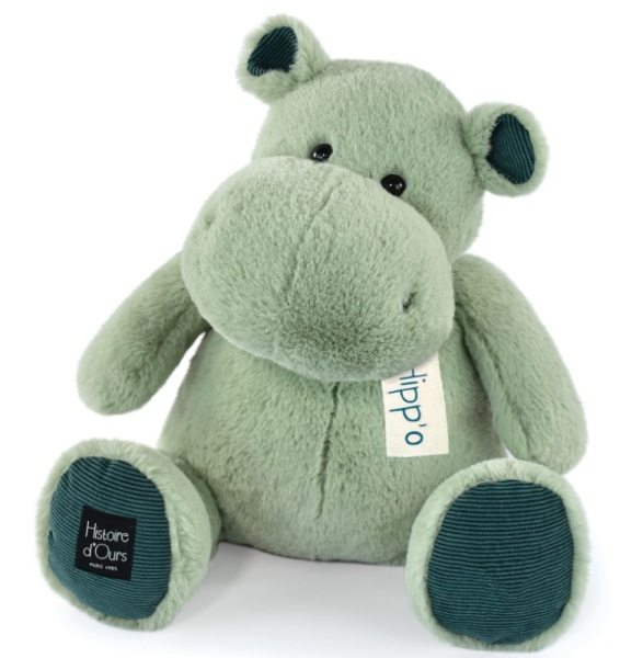 Histoire d Ours Peluche Hippo Vert Amande - 40 cm