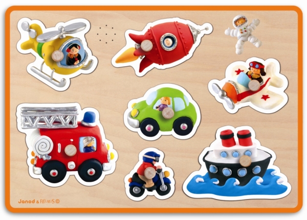 Janod Puzzle Musical Transports - Fleurus