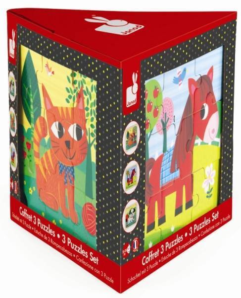 Janod Coffret 3 Puzzles Tornado TItus Felix