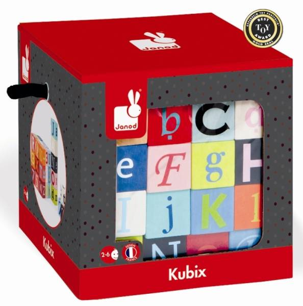 Janod Jeu de Construction Kubix Lettres et Chiffres - 40 cubes