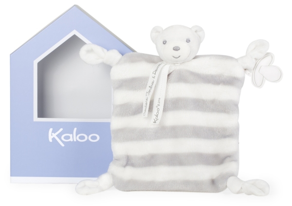 Kaloo Doudou Ours Gris et Crème Bébé Pastel - 20 cm