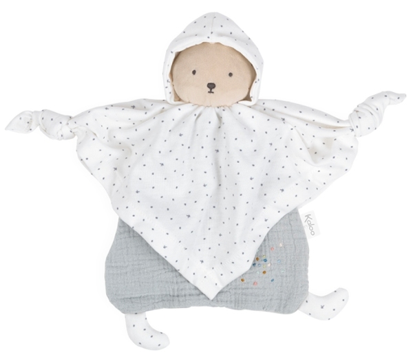 Kaloo Doudou Ourson Gris Coton Bio Petits Pas