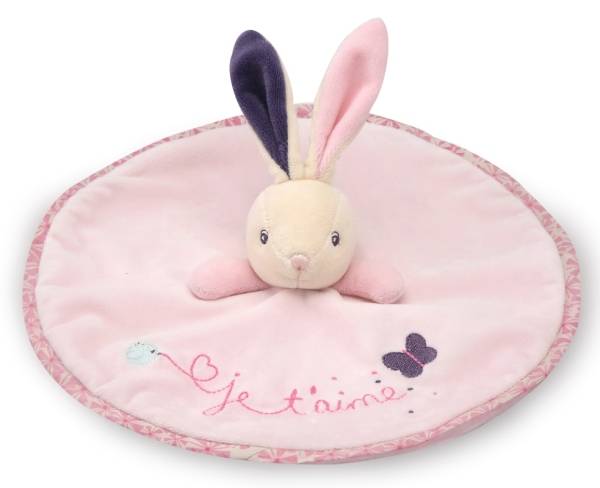 Kaloo Doudou Lapin Rond Je t'Aime Petite Rose