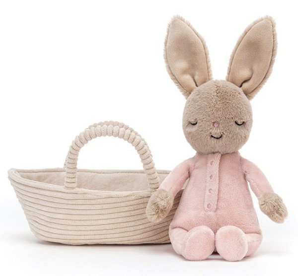 Jellycat Peluche Lapin et son Couffin Rock a Bye Jellycat Peluche Lapin et son Couffin Rock a Bye