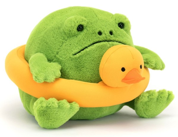 Jellycat Peluche Grenouille Ricky Rain avec bouée Amphibifriends