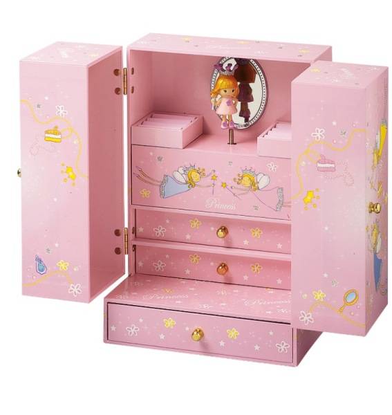 Trousselier Armoire Musicale Princesse Rose - Figurine Princesse