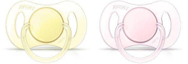 Philips Avent Lot de 2 Sucettes Orthodontiques Silicone Fille - 0-2 mois